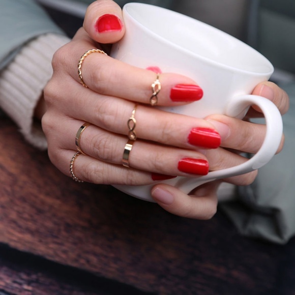 6 Pcs Set Gold Stack Above Knuckle Rings - Picture 4 of 4